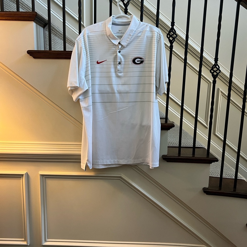 Nike UGA Football GEORGIA BULLDOGS White Polo Shirt XXL